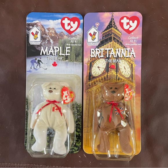 2 Collectible TY Beanie Babies Bears from McDonald's (Maple & Britannia) NIB - Picture 9 of 10